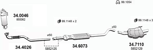 ASSO ART1739 - Система выпуска ОГ abcparts.ee