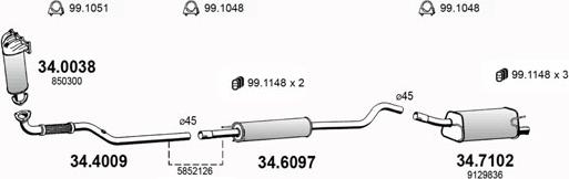 ASSO ART1734 - Система выпуска ОГ abcparts.ee