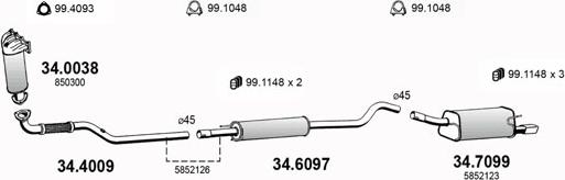 ASSO ART1735 - Система выпуска ОГ abcparts.ee