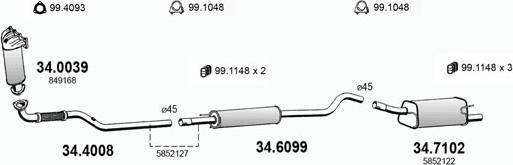 ASSO ART3540 - Система выпуска ОГ abcparts.ee