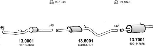 ASSO ART3096 - Система выпуска ОГ abcparts.ee
