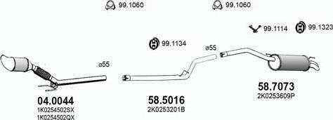 ASSO ART3769 - Система выпуска ОГ abcparts.ee