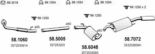 ASSO ART2544 - Система выпуска ОГ abcparts.ee
