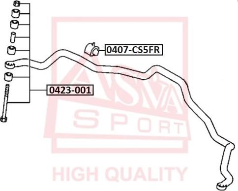 ASVA 0407-CS5FR - Втулка стабилизатора abcparts.ee
