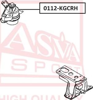 ASVA 0112-KGCRH - Подушка, опора, подвеска двигателя abcparts.ee