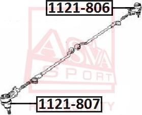 ASVA 1121-807 - Наконечник рулевой тяги, шарнир abcparts.ee