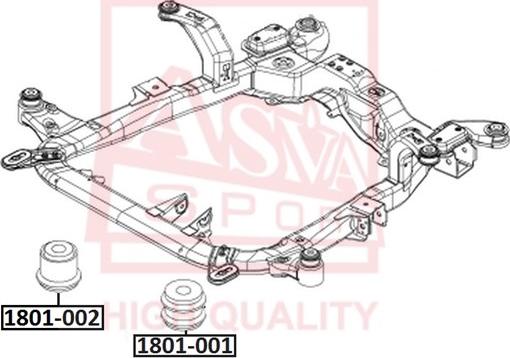 ASVA 1801-001 - Сайлентблок, рычаг подвески колеса abcparts.ee