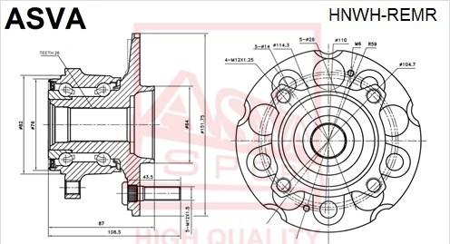 ASVA HNWH-REMR - Ступица колеса, поворотный кулак abcparts.ee