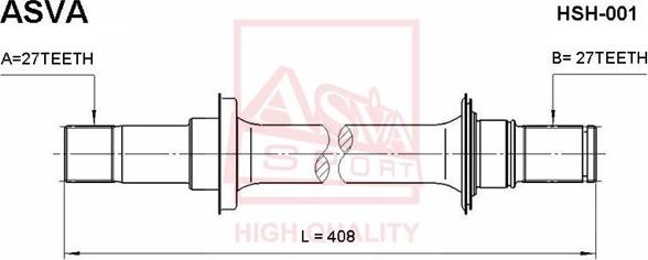 ASVA HSH-001 - Приводной вал abcparts.ee