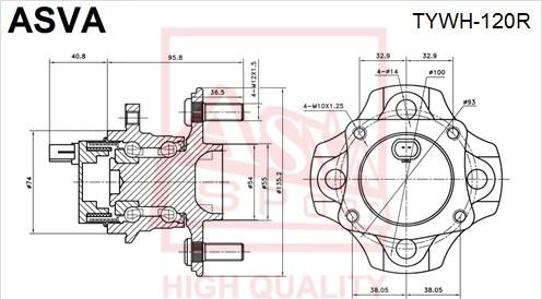 ASVA TYWH-120R - Ступица колеса, поворотный кулак abcparts.ee