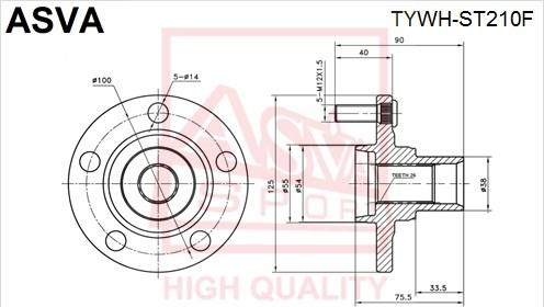 ASVA TYWH-ST210F - Ступица колеса, поворотный кулак abcparts.ee