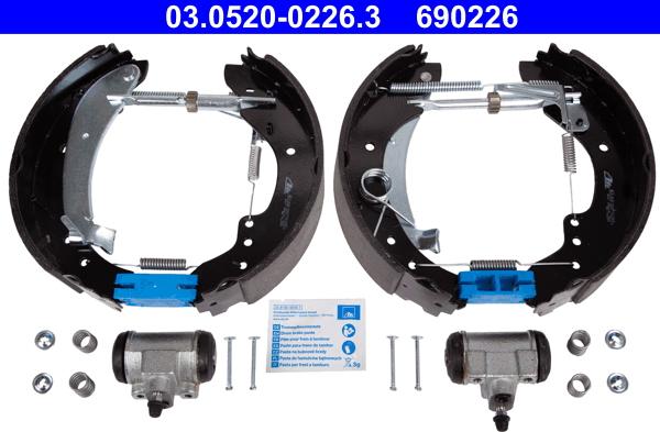 ATE 03.0520-0226.3 - Комплект тормозных колодок, барабанные abcparts.ee