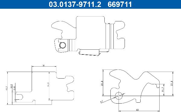 ATE 03.0137-9711.2 - Комплектующие, стояночная тормозная система abcparts.ee