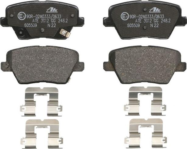 ATE 13.0460-5509.2 - Тормозные колодки, дисковые, комплект abcparts.ee