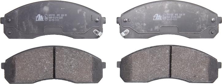 ATE 13.0460-5725.2 - Тормозные колодки, дисковые, комплект abcparts.ee