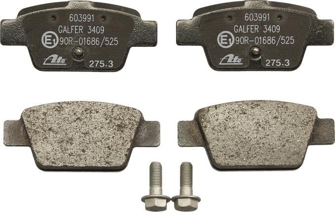 ATE 13.0460-3991.2 - Тормозные колодки, дисковые, комплект abcparts.ee