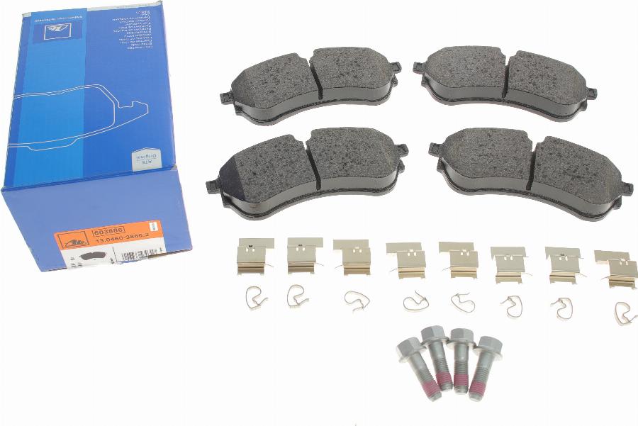 ATE 13.0460-3886.2 - Тормозные колодки, дисковые, комплект abcparts.ee