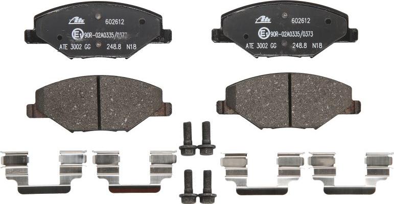 ATE 13.0460-2612.2 - Тормозные колодки, дисковые, комплект abcparts.ee