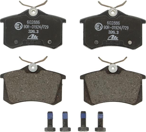 ATE 13.0460-2886.2 - Тормозные колодки, дисковые, комплект abcparts.ee