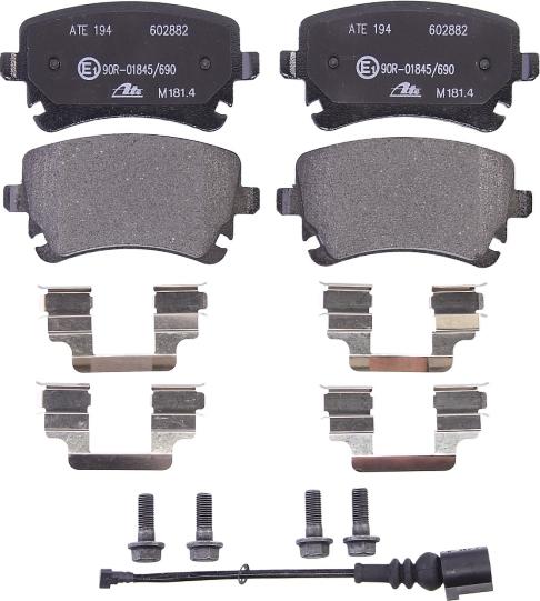 ATE 13.0460-2882.2 - Тормозные колодки, дисковые, комплект abcparts.ee