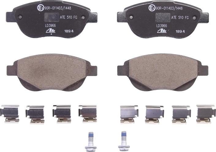ATE 13.0470-3966.2 - Тормозные колодки, дисковые, комплект abcparts.ee