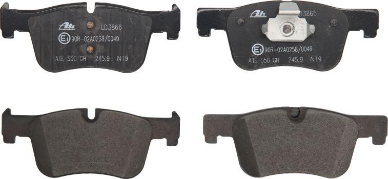 ATE 13.0470-3866.2 - Тормозные колодки, дисковые, комплект abcparts.ee