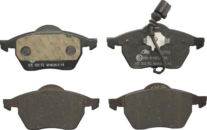 ATE 13.0470-7122.2 - Тормозные колодки, дисковые, комплект abcparts.ee