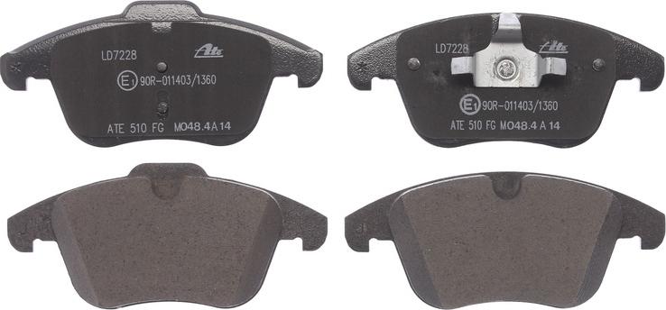 ATE 13.0470-7228.2 - Тормозные колодки, дисковые, комплект abcparts.ee