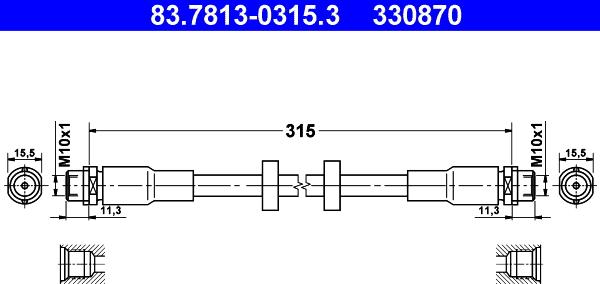 ATE 83.7813-0315.3 - Тормозной шланг abcparts.ee