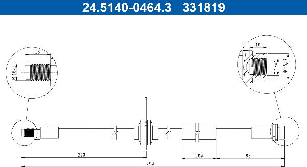 ATE 24.5140-0464.3 - Тормозной шланг abcparts.ee