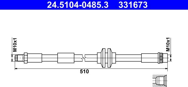 ATE 24.5104-0485.3 - Тормозной шланг abcparts.ee
