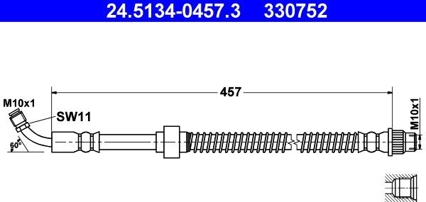 ATE 24.5134-0457.3 - Тормозной шланг abcparts.ee