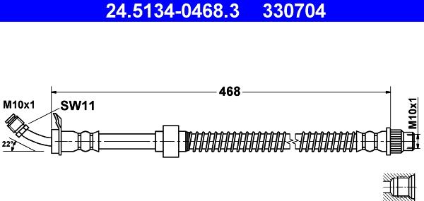 ATE 24.5134-0468.3 - Тормозной шланг abcparts.ee