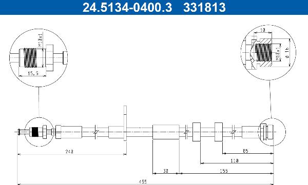 ATE 24.5134-0400.3 - Тормозной шланг abcparts.ee