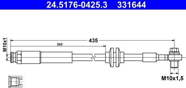 ATE 24.5176-0425.3 - Тормозной шланг abcparts.ee