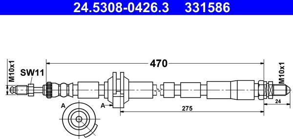 ATE 24.5308-0426.3 - Тормозной шланг abcparts.ee