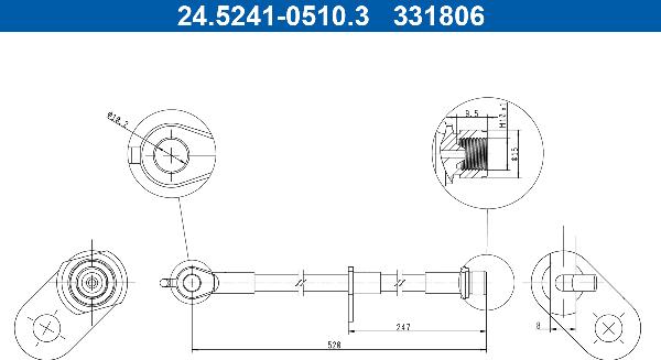 ATE 24.5241-0510.3 - Тормозной шланг abcparts.ee