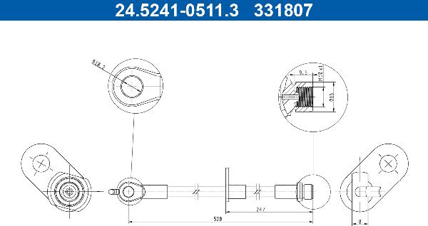 ATE 24.5241-0511.3 - Тормозной шланг abcparts.ee