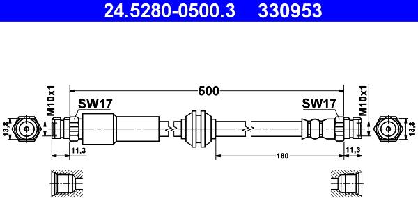 ATE 24.5280-0500.3 - Тормозной шланг abcparts.ee