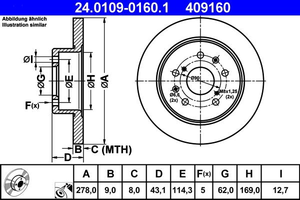 ATE 24.0109-0160.1 - Тормозной диск abcparts.ee
