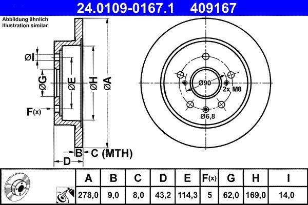 ATE 24.0109-0167.1 - Тормозной диск abcparts.ee