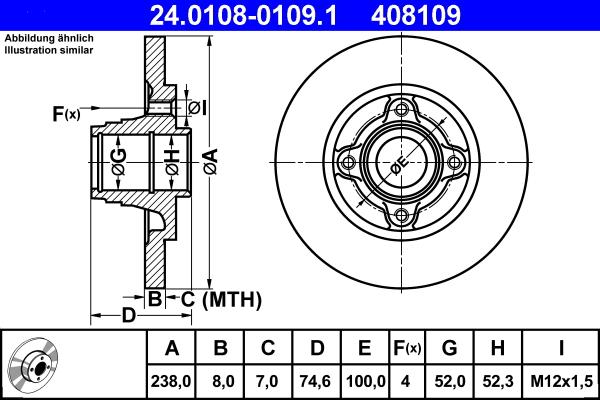 ATE 24.0108-0109.1 - Тормозной диск abcparts.ee