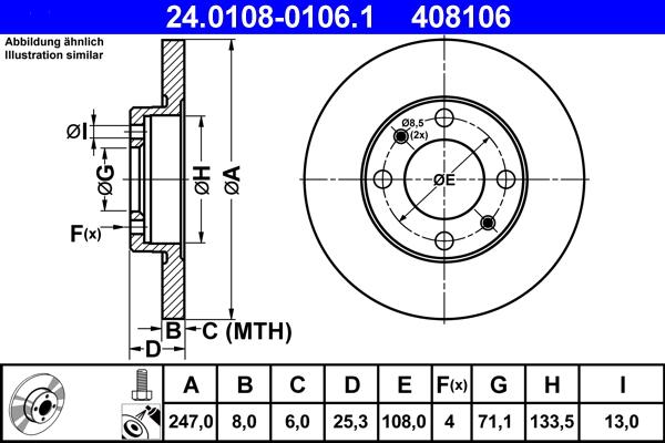 ATE 24.0108-0106.1 - Тормозной диск abcparts.ee