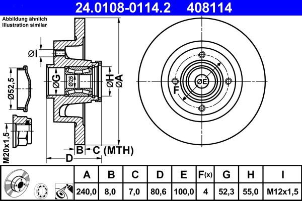 ATE 24.0108-0114.2 - Тормозной диск abcparts.ee