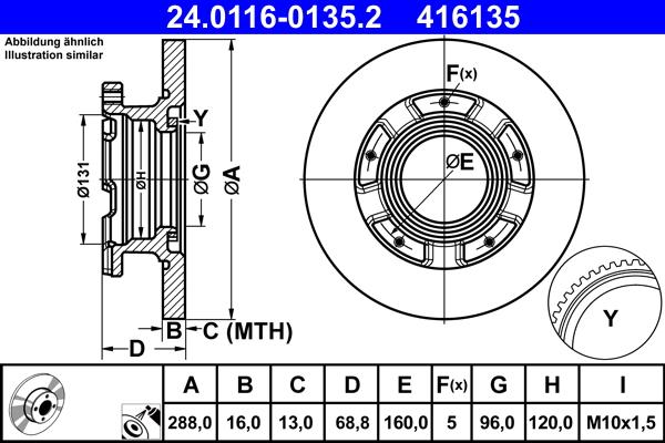 ATE 24.0116-0135.2 - Тормозной диск abcparts.ee