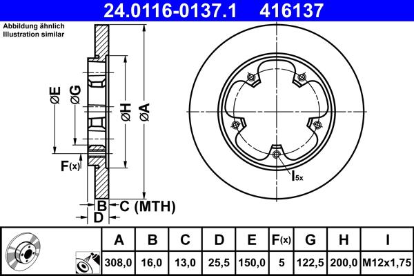 ATE 24.0116-0137.1 - Тормозной диск abcparts.ee
