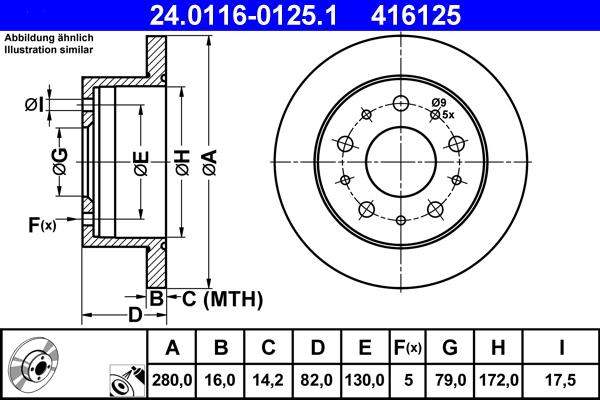 ATE 24.0116-0125.1 - Тормозной диск abcparts.ee