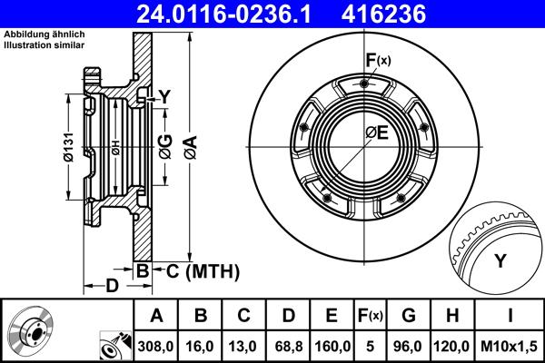 ATE 24.0116-0236.1 - Тормозной диск abcparts.ee