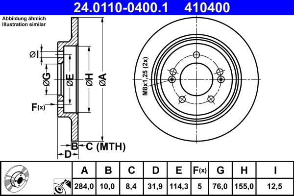 ATE 24.0110-0400.1 - Тормозной диск abcparts.ee