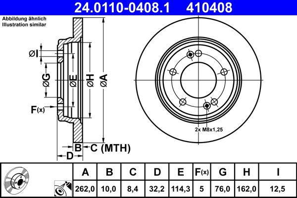 ATE 24.0110-0408.1 - Тормозной диск abcparts.ee